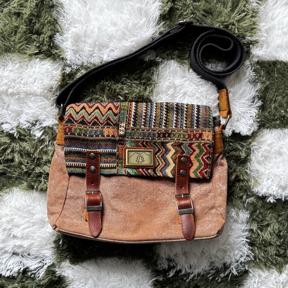 Triple tree canvas boho bag